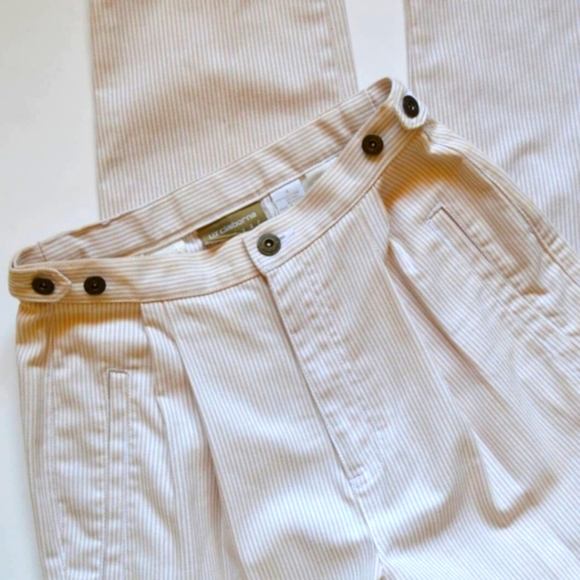🌼 NWT vintage Liz Claiborne cotton pleat front pinstripe trousers - Picture 1 of 4